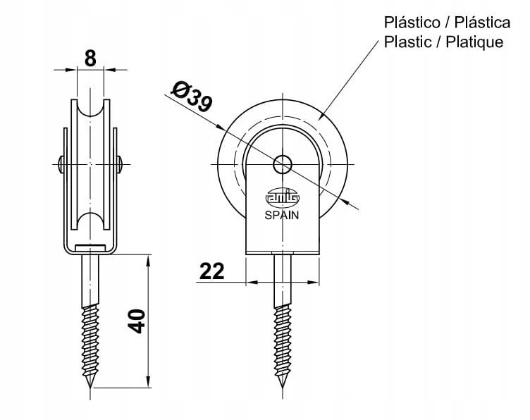 BLOCZEK DO LINEK PLASTIKOWY 301-40 MODEL 301