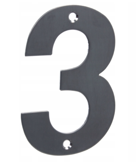 CYFRA " 3 " NIERDZEWNA SZCZOTKOWANA