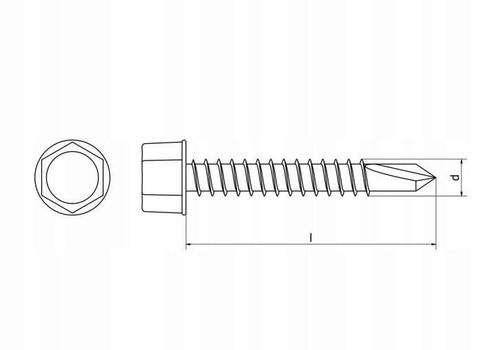 WKRĘTY DO BLACHY Z WIERTŁEM 5.5 x 25 mm NA KLUCZ 500 szt.