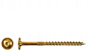 Wkręt konstrukcyjny do drewna PGB 8x60 mm łeb kołnierzowy - ocynk żółty, 50 szt.