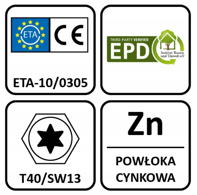 KOŁEK FASADOWO ROZPOROWY SDF-KB-10H-V / 10 x 120 mm