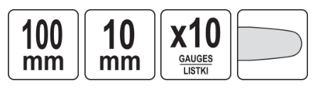 SZCZELINOMIERZ 100 mm 10 LISTKÓW, 0.05 - 0.5 mm