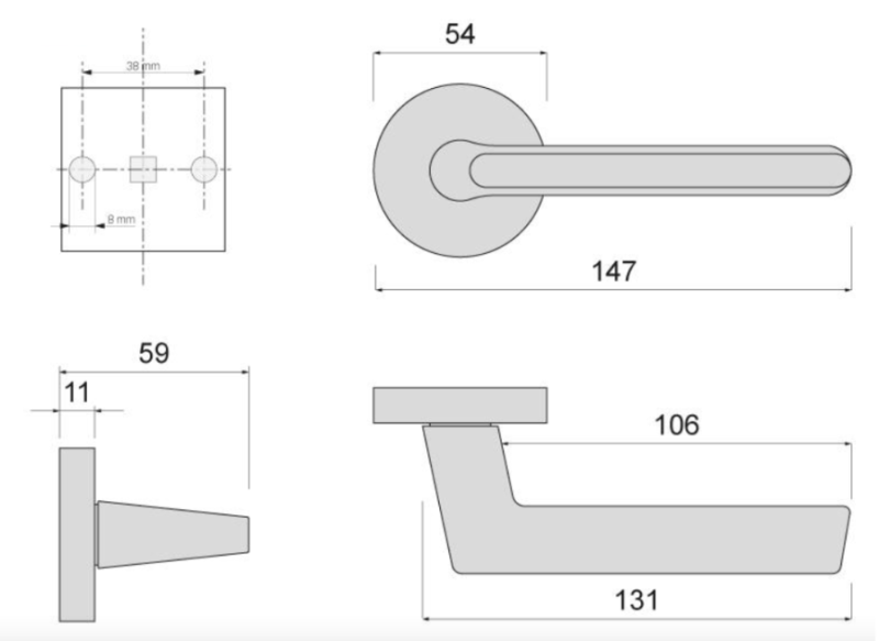 KLAMKA DO DRZWI DZIELONA K-1521 G2 FUJI
