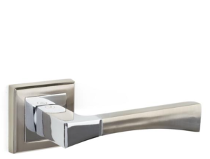 Klamka drzwiowa aluminiowa K-361-03 VESTA - nikiel + chrom, szyld dzielony VERAMET