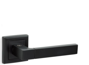 Klamka drzwiowa aluminiowa K-421-03 DECO - czarny mat, szyld dzielony