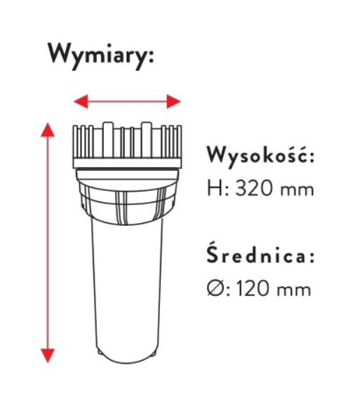 FILTR DO WODY 10" KORPUS 3 CZĘŚCI 3/4" ORING NBR