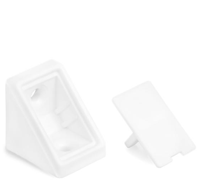 KĄTOWNIK PLASTIKOWY POJEDYNCZY 24 x 24 x 19 mm BIAŁY