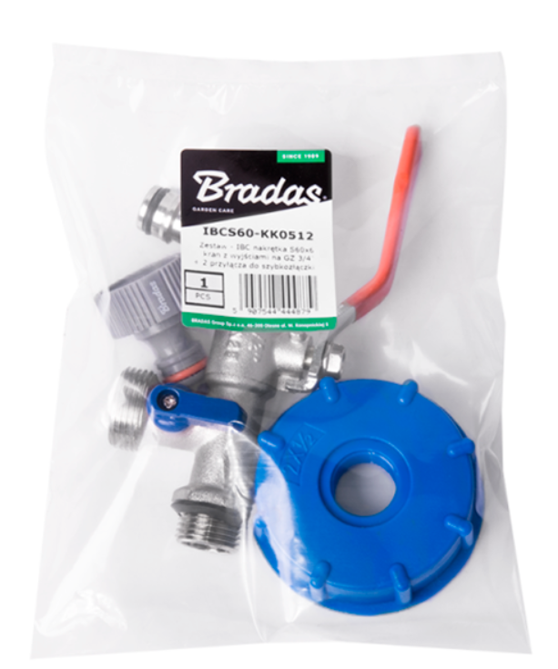 KRAN NIKLOWANY ZESTAW NAKRĘTKA IBC S60x6 GZ 3/4"