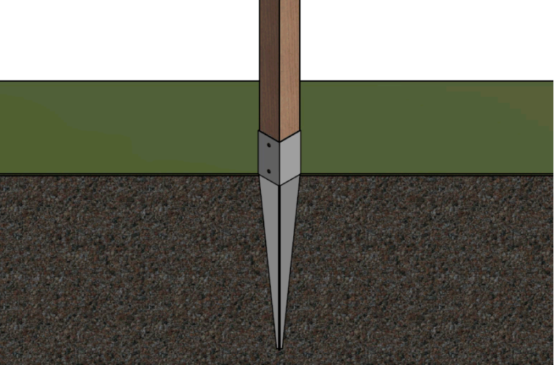 PODSTAWA SŁUPA WBIJANA 60 x 60 mm