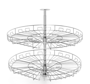 Kosz obrotowy kuchenny 4/5 ścięty – chrom, 750 mm