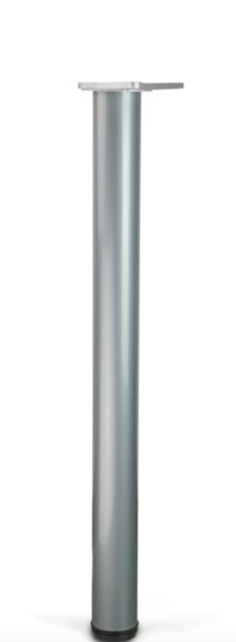 NOGA MEBLOWA ALUMINIUM RAL 9006 H-710 ⌀60 REGULOWANA