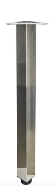 NOGA MEBLOWA INOX H-690 60x60 KWADRATOWA REGULOWANA