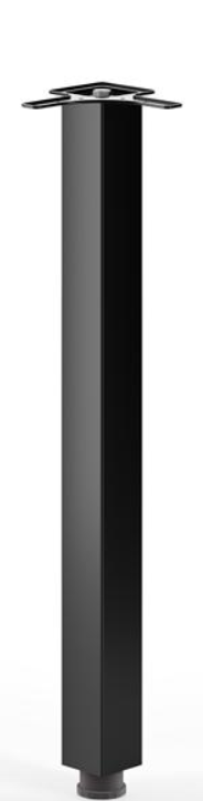 NOGA MEBLOWA CZARNA H-690 60x60 KWADRATOWA REGULOWANA