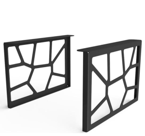 Czarne matowe nogi do stolika kawowego Prato - komplet lewa i prawa