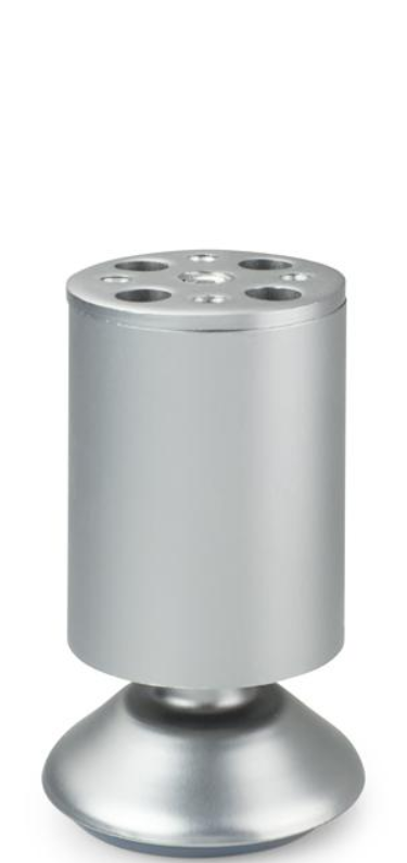 NÓŻKA MEBLOWA OKRĄGŁA ALUMINIUM DN-790 H-100 Z PODKŁADKĄ SILIKONOWĄ