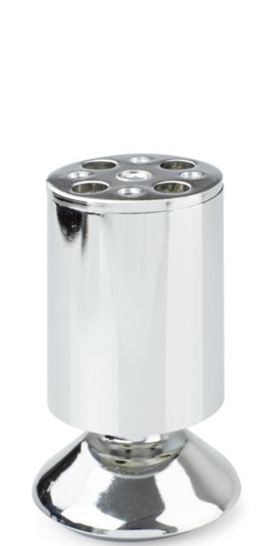 NÓŻKA MEBLOWA OKRĄGŁA CHROM DN-790 H-100 Z PODKŁADKĄ SILIKONOWĄ