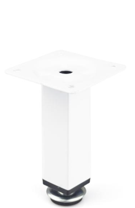 NÓŻKA MEBLOWA METALOWA DN-738 H-100 BIAŁA KWADRATOWA