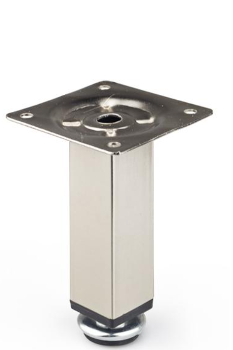 NÓŻKA MEBLOWA METALOWA DN-738 H-100 NIKIEL KWADRATOWA