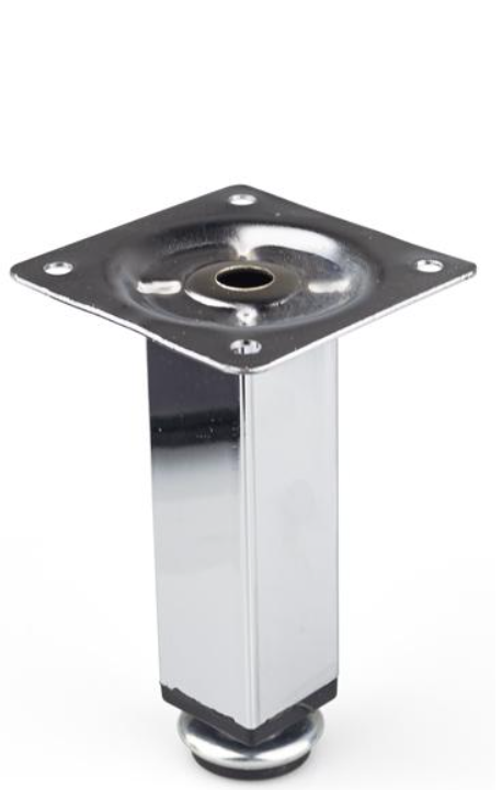 NÓŻKA MEBLOWA METALOWA DN-738 H-100 CHROM KWADRATOWA