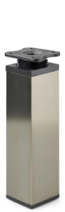 Kwadratowa nóżka aluminiowa H-200 mm - inox/czarny