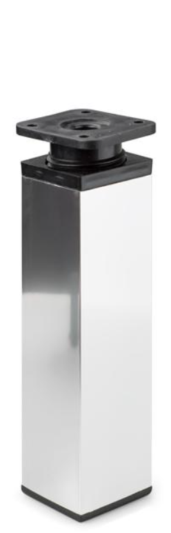 NÓŻKA MEBLOWA KWADRATOWA ALUMINIOWA H-200 CHROM/CZARNY