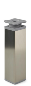 Kwadratowa nóżka aluminiowa H-150 mm - inox/popiel