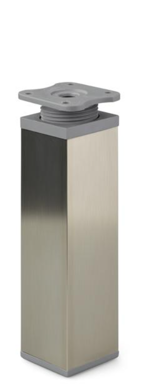 NÓŻKA MEBLOWA KWADRATOWA ALUMINIOWA H-150 INOX/POPIEL