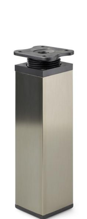 NÓŻKA MEBLOWA KWADRATOWA ALUMINIOWA H-150 INOX/CZARNY
