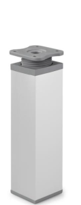 Kwadratowa nóżka aluminiowa H-150 mm - aluminium/popiel