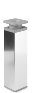 Kwadratowa nóżka aluminiowa H-150 mm - chrom/popiel