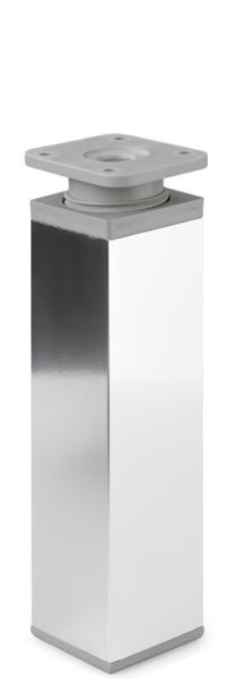 NÓŻKA MEBLOWA KWADRATOWA ALUMINIOWA H-150 CHROM/POPIEL