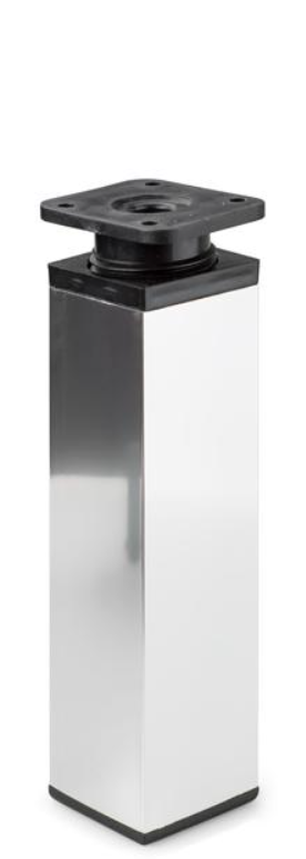 NÓŻKA MEBLOWA KWADRATOWA ALUMINIOWA H-150 CHROM/CZARNY