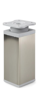 Kwadratowa nóżka aluminiowa H-120 mm - inox/popiel