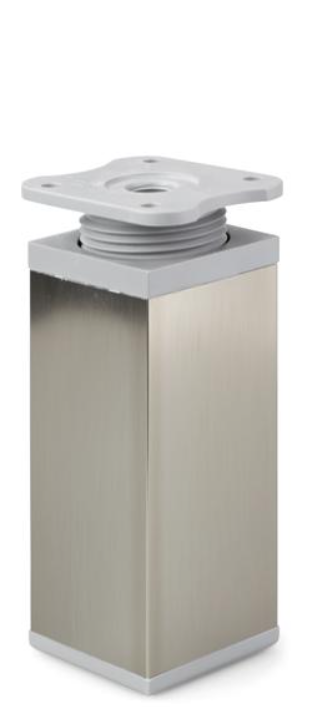 NÓŻKA MEBLOWA KWADRATOWA ALUMINIOWA H-120 INOX/POPIEL