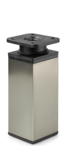 Kwadratowa nóżka aluminiowa H-120 mm - inox/czarny