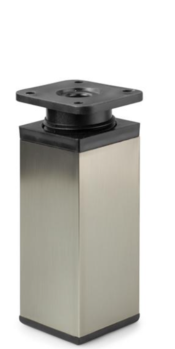 NÓŻKA MEBLOWA KWADRATOWA ALUMINIOWA H-120 INOX/CZARNY