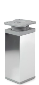 Kwadratowa nóżka aluminiowa H-120 mm - chrom/popiel