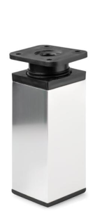 Kwadratowa nóżka aluminiowa H-120 mm - chrom/czarny