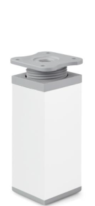 Kwadratowa nóżka aluminiowa H-100 mm - biały/popiel