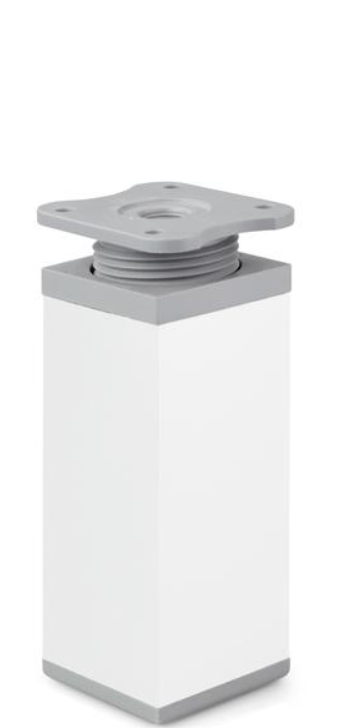 NÓŻKA MEBLOWA KWADRATOWA ALUMINIOWA H-100 BIAŁY/POPIEL