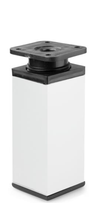 NÓŻKA MEBLOWA KWADRATOWA ALUMINIOWA H-100 BIAŁY/CZARNY