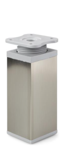 Kwadratowa nóżka aluminiowa H-100 mm - inox/popiel