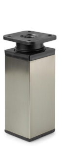 Kwadratowa nóżka aluminiowa H-100 mm - inox/czarny