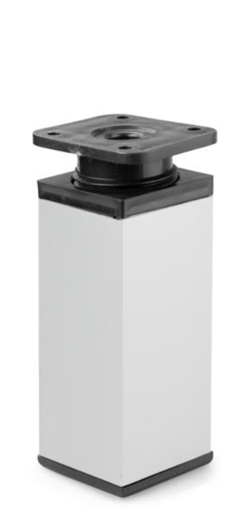 NÓŻKA MEBLOWA KWADRATOWA ALUMINIOWA H-100 ALUMINIUM/CZARNY