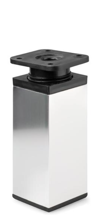 NÓŻKA MEBLOWA KWADRATOWA ALUMINIOWA H-100 CHROM/CZARNY