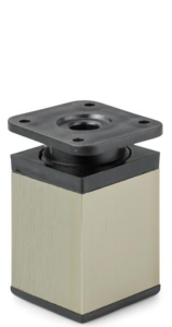 Kwadratowa nóżka aluminiowa H-80 mm - inox/czarny