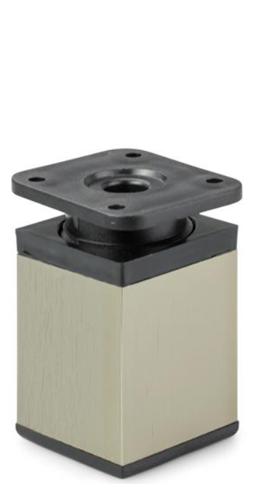 NÓŻKA MEBLOWA KWADRATOWA ALUMINIOWA H-80 INOX/CZARNY
