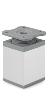 Kwadratowa nóżka aluminiowa H-80 mm - aluminium/popiel