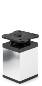 Kwadratowa nóżka aluminiowa H-60 mm - biały/czarny