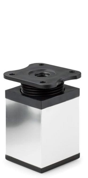 NÓŻKA MEBLOWA KWADRATOWA ALUMINIOWA H-60 BIAŁY/CZARNY